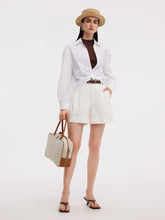 Bükülmüş Ön Gömlek Ve Balıkçı Yaka Örgü Atlet İki Parçalı Takım